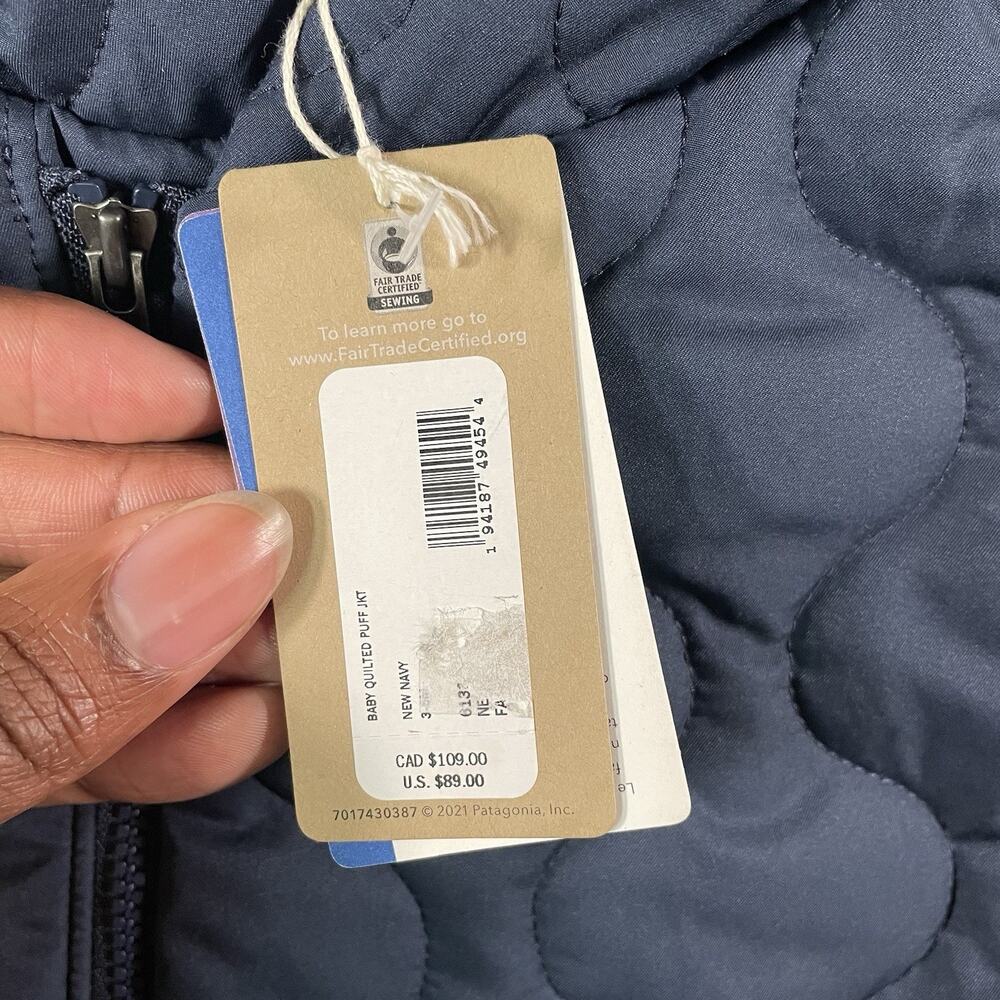 Patagonia Baby Quilted Puff Jacket Navy 3-6 Months - Picture 5 of 9